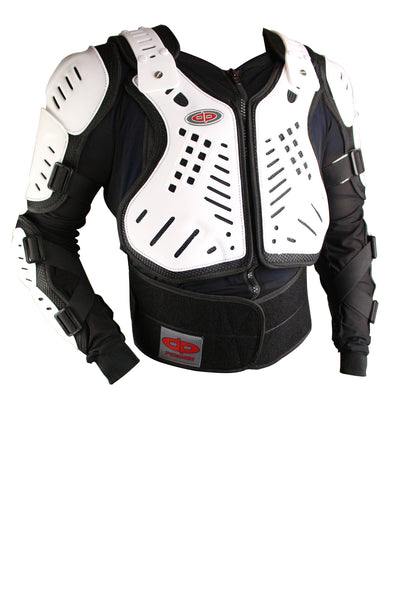 Perrini White CE Approved Full Body Armor Motorcycle Jacket Spine Prot –  TopGearLeathers
