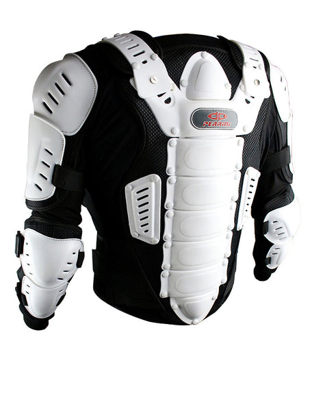 Perrini White CE Approved Full Body Armor Motorcycle Jacket Spine Prot TopGearLeathers