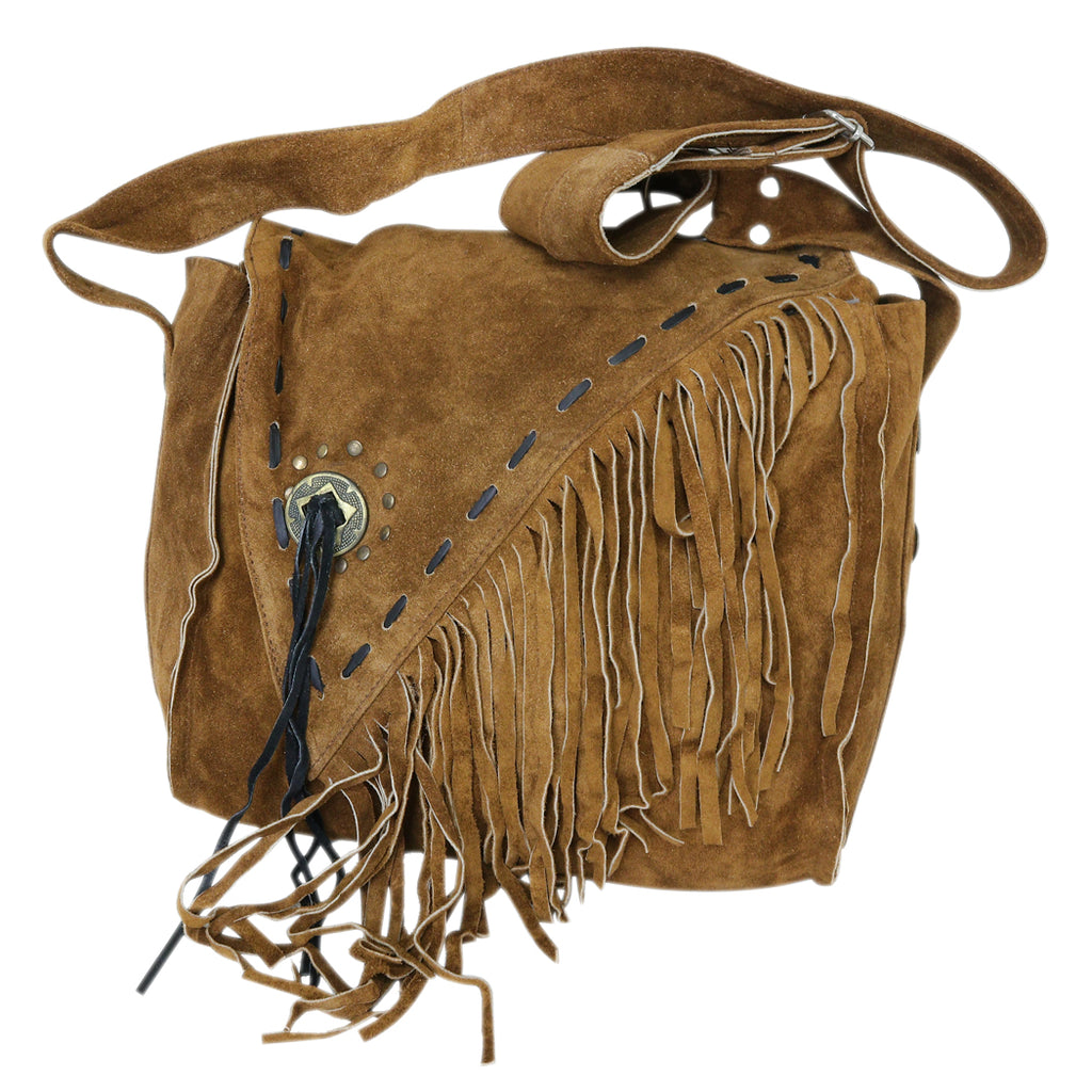 Fringe Leather Bag, Fringe Leather Handbag Light Brown